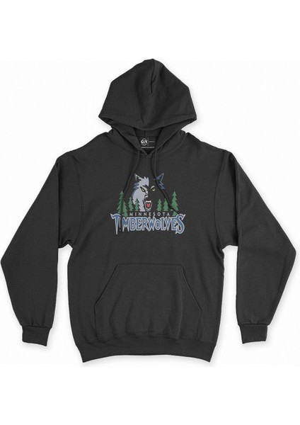 Cix Minnesota Timberwolves Siyah Kapşonlu Sweatshirt Hoodie