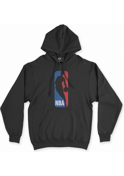 Cix Nba Logolu Siyah Kapşonlu Sweatshirt Hoodie