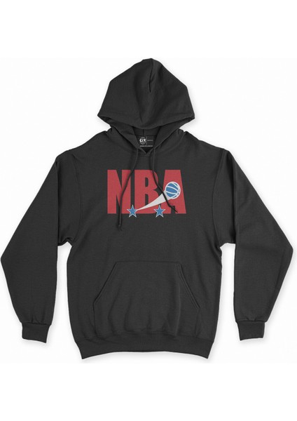 Cix Nba Klasik Logo Siyah Kapşonlu Sweatshirt Hoodie