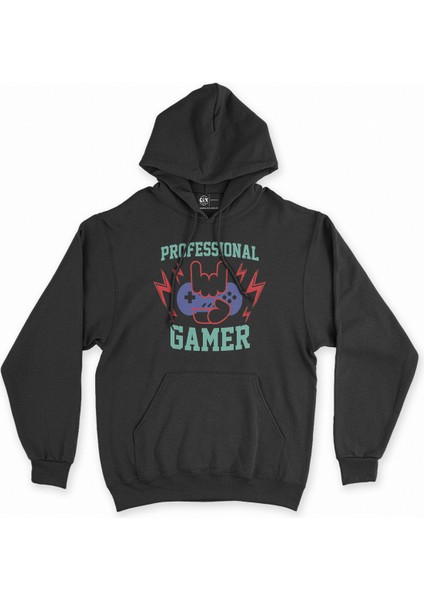 Cix Professional Gamer Siyah Kapşonlu Sweatshirt Hoodie