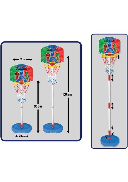 Dede Pjmasks Küçük Ayaklı Basketbol Potası
