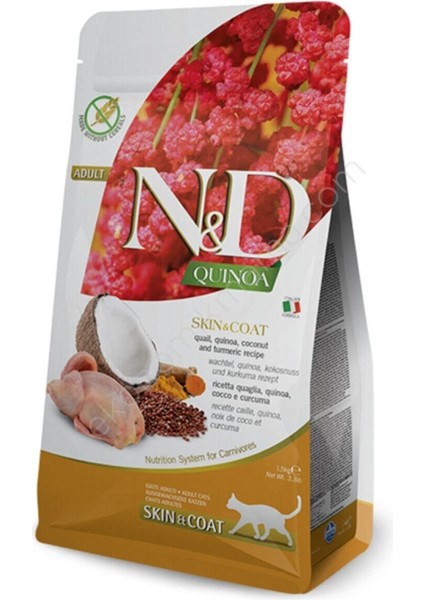 Quinoa Skin Coat Bıldırcın Etli Yetişkin Kedi Maması