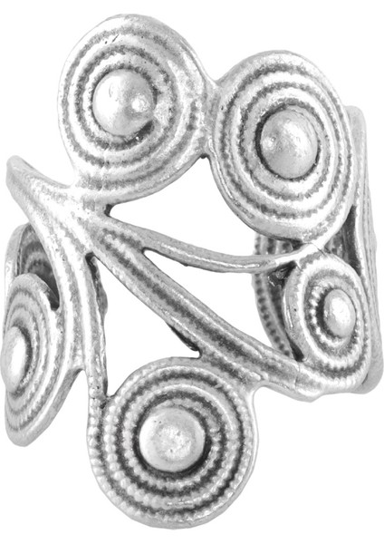 Kadın Antik Gümüş Kaplama Ayarlanabilir Dolama Formlu Bohem Yüzük fırsatları