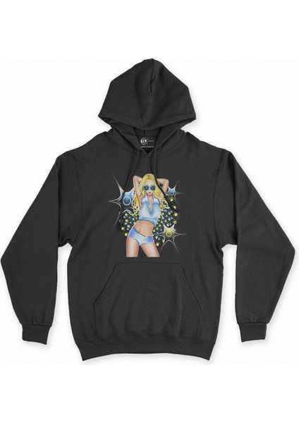 Cix Star Girl Siyah Kapşonlu Sweatshirt Hoodie