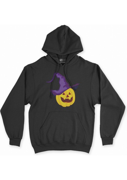 Cix Bal Kabağı Hallowen Siyah Kapşonlu Sweatshirt Hoodie