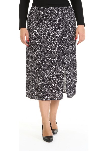 Arka Beli Lastikli Yırtmaçlı Etek fırsatları