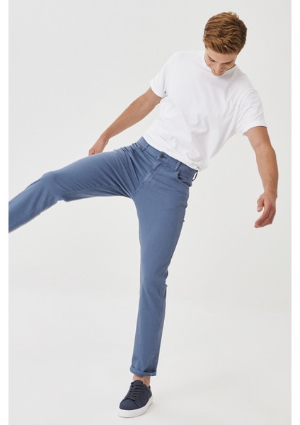 Erkek Texas Slim Fit Dar Kesim Normal Bel İndigo Esnek Pantolon fırsatları