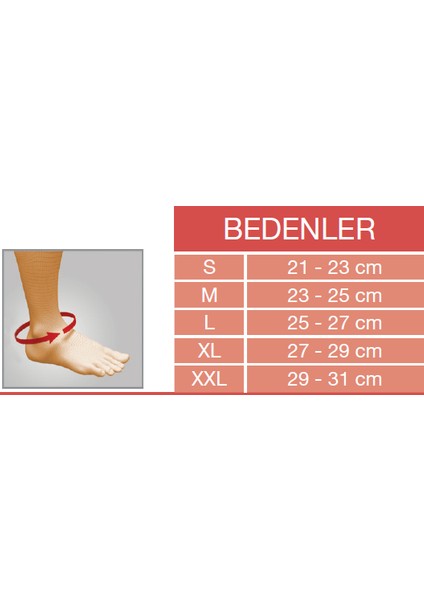 Orx-A 718 Örme Aşil Destekli Ayak Bilekliği