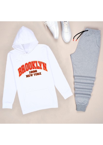 Beyaz Brooklyn Eşofman Takımı