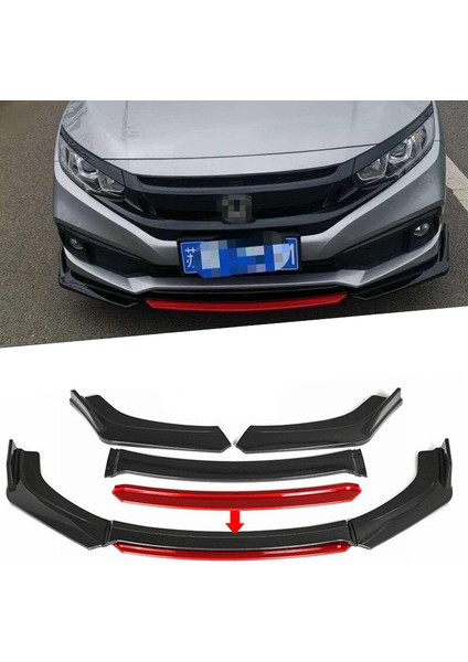 Honda Civic Fc5 Kırmızılı Ön Lip Ön Tampon Eki 4 Prç 2016 - 2019 fiyatları