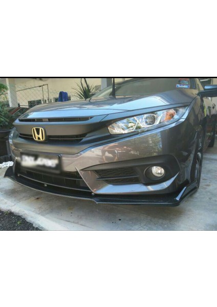 Honda Civic Fc5 Ön Lip Ön Tampon Eki 3 Prç Piona Black 2016 - 2019 modelleri