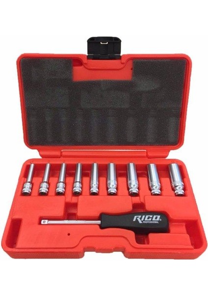 RC1010 1/4" Uzun Lokma Set Takımı 11 Parça 4-13MM