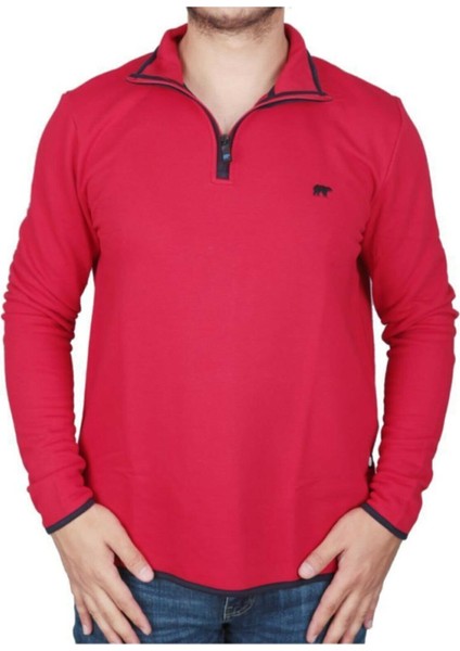 Backup Half Zip Erkek Kırmızı Sweatshirt
