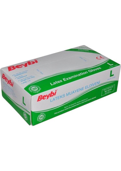 Latex Pudralı Eldiven Large 100lü