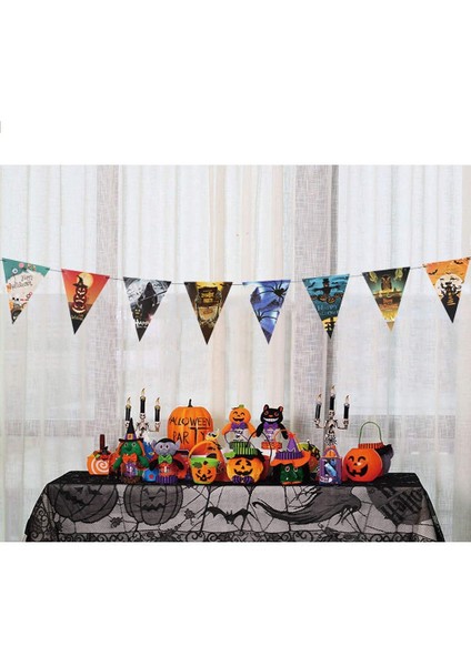 Parti Cadılar Bayramı Halloween Bayrak Banner Süs 8 Li 3 Metre