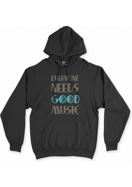 Cix Everyone Needs Good Music Siyah Kapşonlu Sweatshirt Hoodie