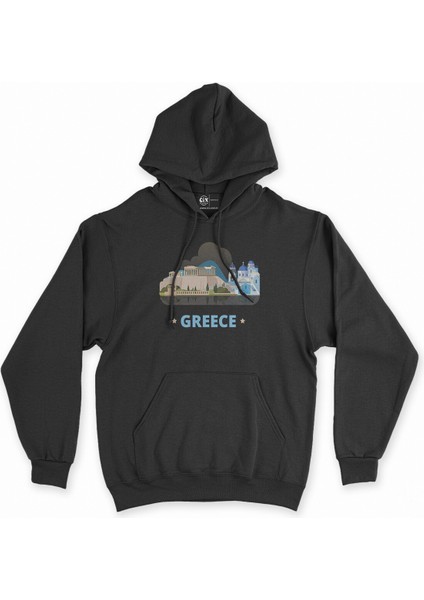 Cix Yunanistan Siyah Kapşonlu Sweatshirt Hoodie