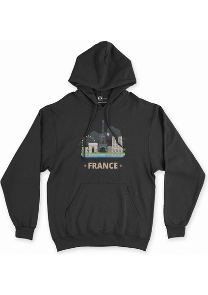 Cix Fransa Siyah Kapşonlu Sweatshirt Hoodie