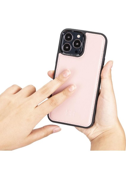 Apple iPhone 13 Pro Max Uyumlu Deri Arka Kapak Nu2 Pembe fiyatları