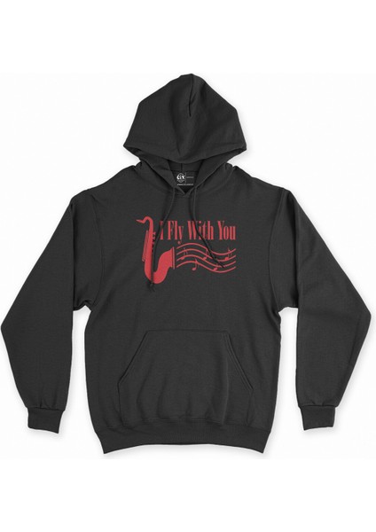 Cix Kırmızı I Fly With You Siyah Kapşonlu Sweatshirt Hoodie