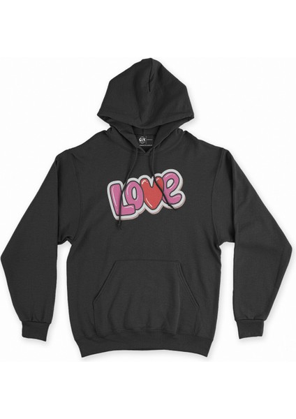 Cix Pembe Aşk Siyah Kapşonlu Sweatshirt Hoodie