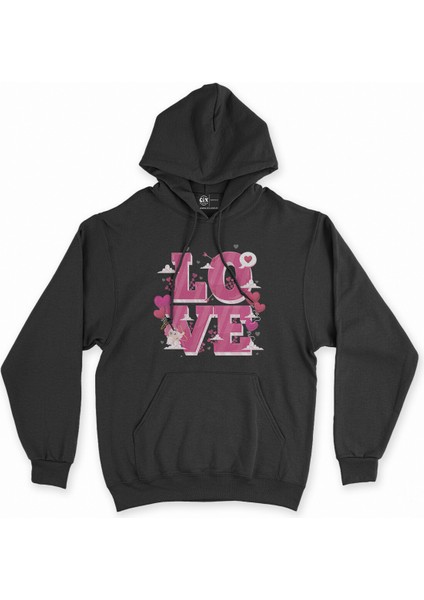 Cix Aşk Meleği Siyah Kapşonlu Sweatshirt Hoodie
