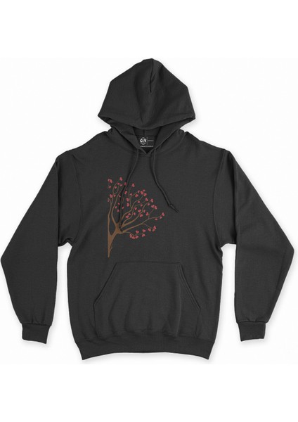Cix Aşk Ağacı Siyah Kapşonlu Sweatshirt Hoodie