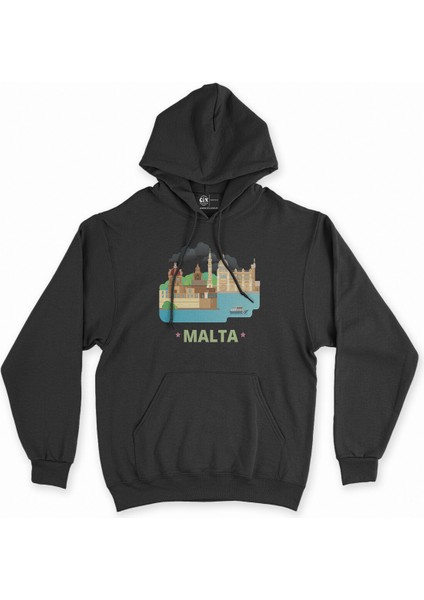 Cix Malta Siyah Kapşonlu Sweatshirt Hoodie