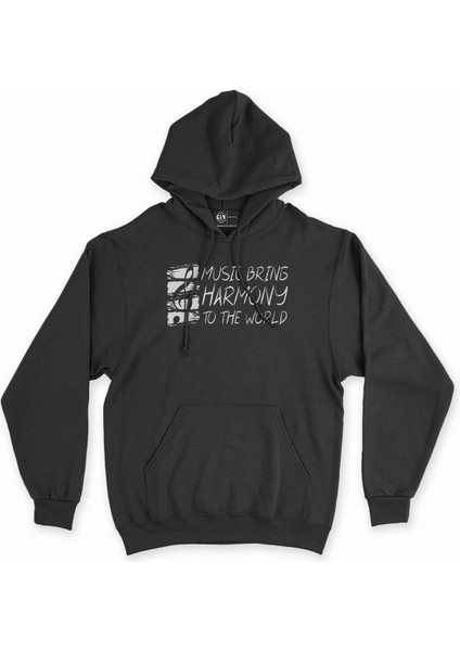 Cix Music Bring Harmony To The World Siyah Kapşonlu Sweatshirt Hoodie