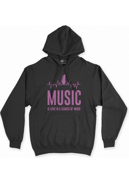 Cix Music Is Love Siyah Kapşonlu Sweatshirt Hoodie