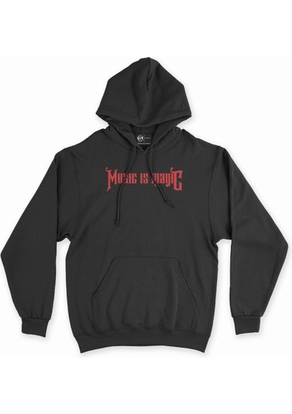 Cix Kırmızı Music Is Magıc Siyah Kapşonlu Sweatshirt Hoodie