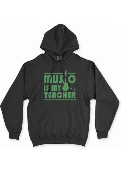Cix Yeşil Music Is My Teacher Siyah Kapşonlu Sweatshirt Hoodie