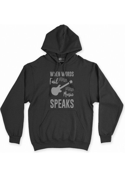 Cix When Words Fail Music Speaks Siyah Kapşonlu Sweatshirt Hoodie