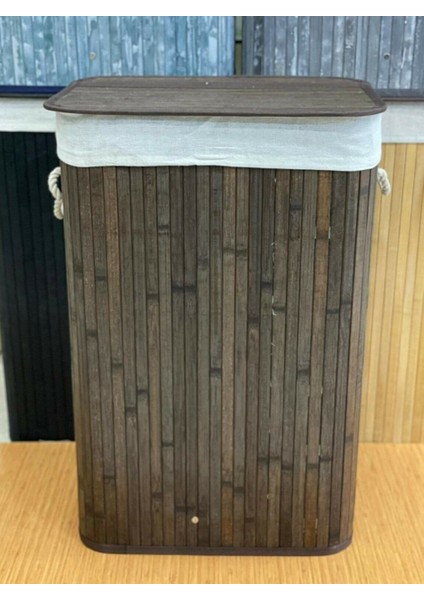 Bambu Çamaşır Sepeti Dikdörtgen Kahverengi Doğal Malzeme ile Şık Tasarım
