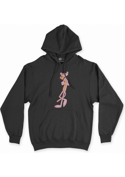 Cix Umursamaz Pembe Panter Siyah Kapşonlu Sweatshirt Hoodie