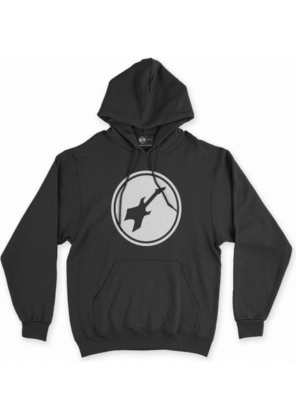 Cix Beyaz Bass Gitar Siyah Kapşonlu Sweatshirt Hoodie