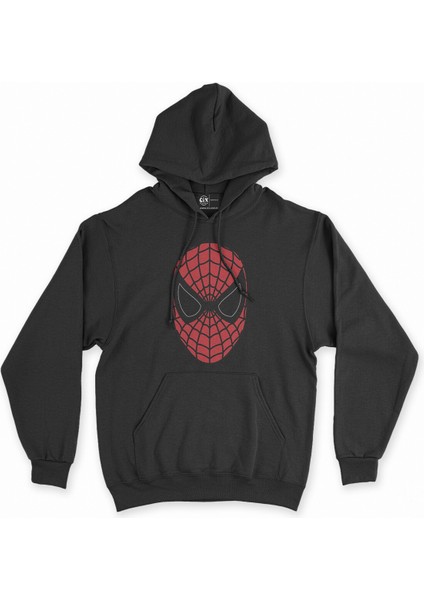 Cix Spiderman Maske Siyah Kapşonlu Sweatshirt Hoodie