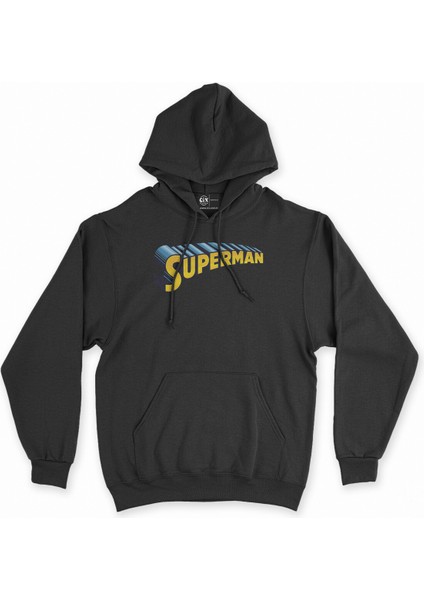 Cix Superman Siyah Kapşonlu Sweatshirt Hoodie