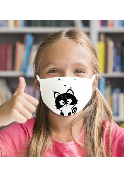 Yıkanabilir Beyaz Çocuk Maske-13