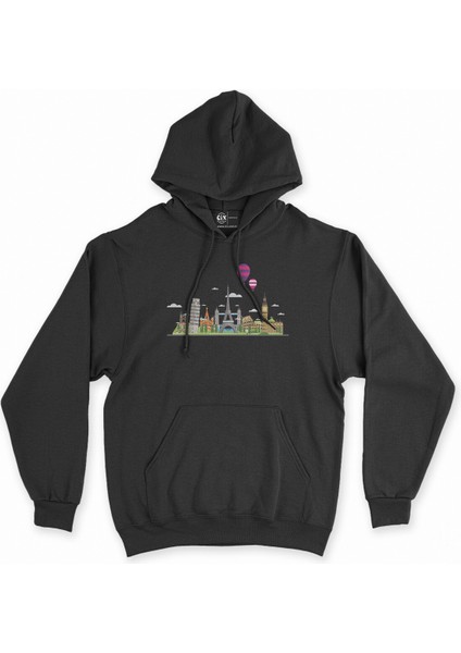 Cix Travel To Europe 2 Siyah Kapşonlu Sweatshirt Hoodie