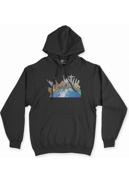Cix Travel To World 2 Siyah Kapşonlu Sweatshirt Hoodie