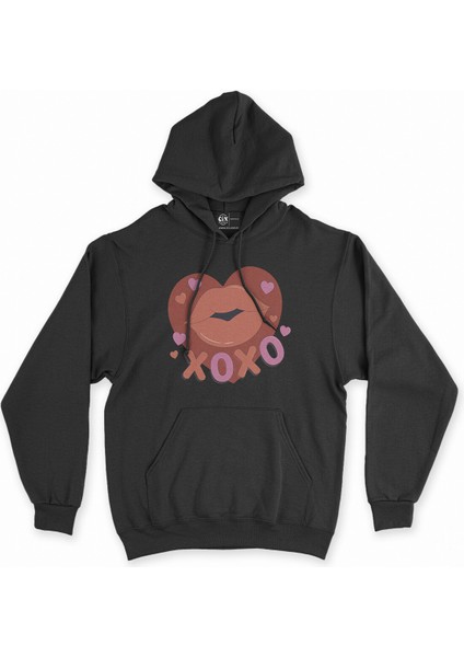 Cix Xoxo Siyah Kapşonlu Sweatshirt Hoodie