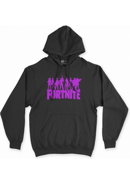 Cix Fortnite Ailesi Siyah Kapşonlu Sweatshirt Hoodie