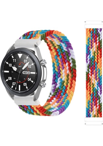 Samsung Galaxy Watch 46 mm İçin Iki Renkli Naylon Kordonlu Saat 145 mm Gökkuşağı (Yurt Dışından)