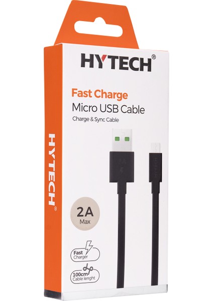 HY-X83 1 mt 2A Micro USB Siyah Şarj Kablosu