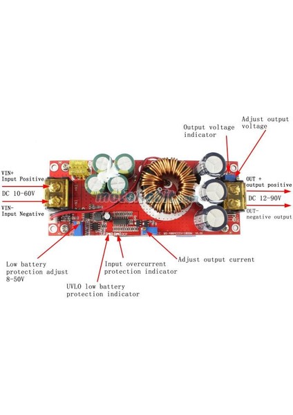 Dc-Dc 1500W 30A Voltaj Yükseltici Boost Modül