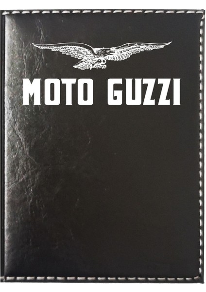 Moto Guzzı Logolu Siyah Ruhsat Kabı