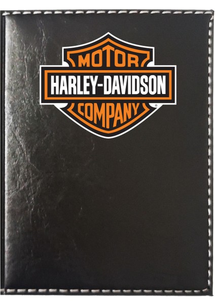 Harley Davıdson Logolu Siyah Ruhsat Kabı