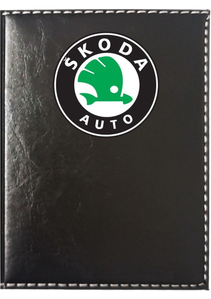 Skoda Logolu Siyah Ruhsat Kabı