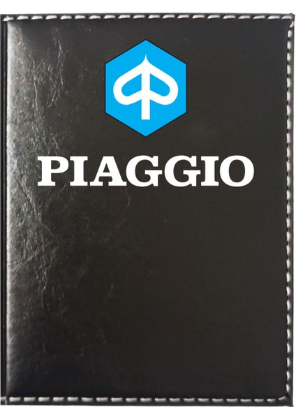 Pıaggıo Logolu Siyah Ruhsat Kabı